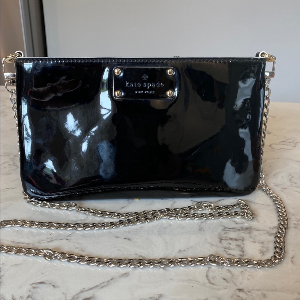 Kate Spade Black Crossbody Bag With Chain Euc